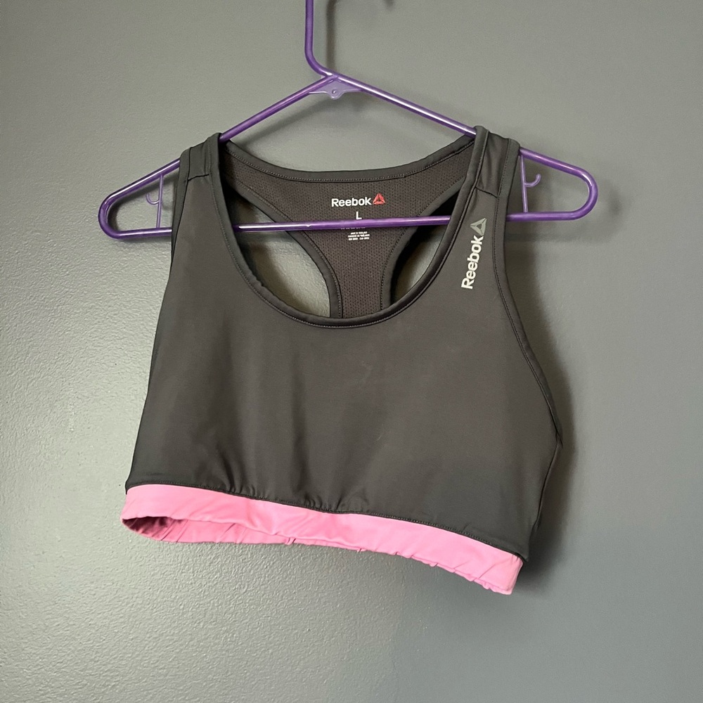 Reebok Black and Pink Sports Bra
